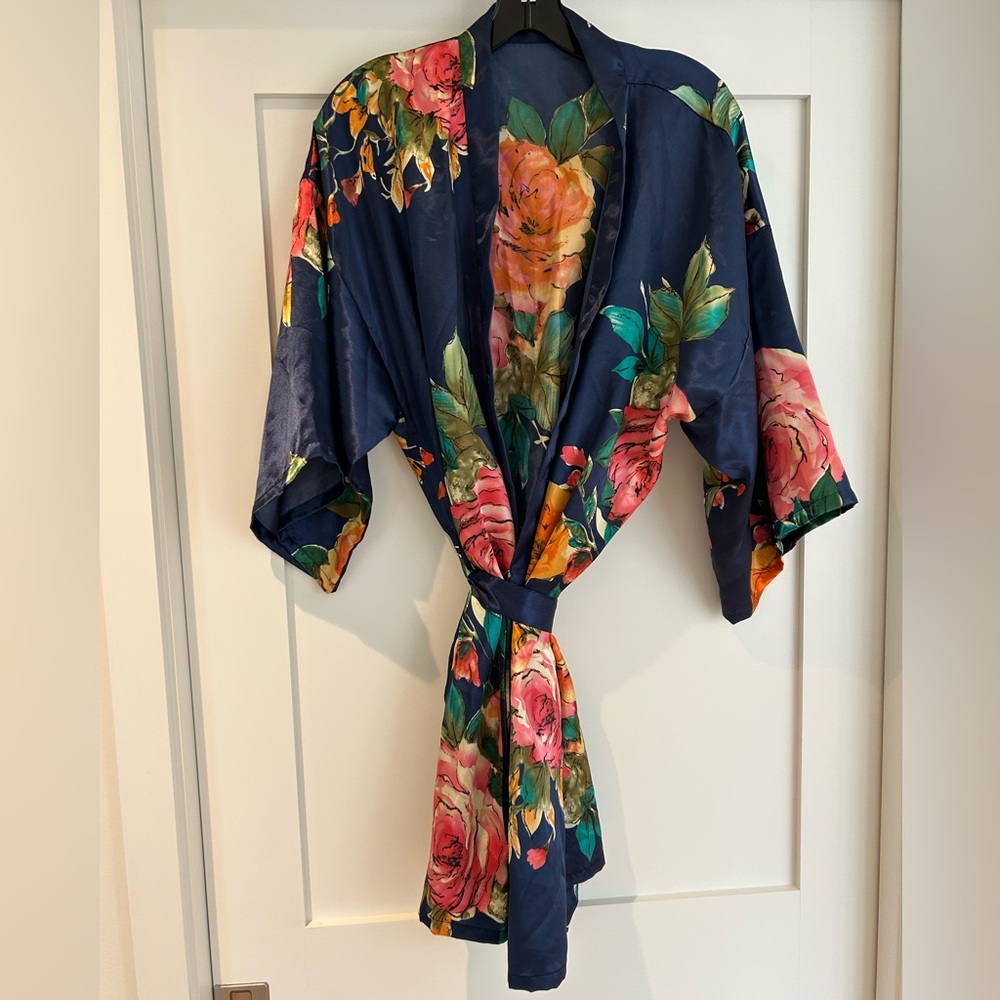 Satin Floral Robe